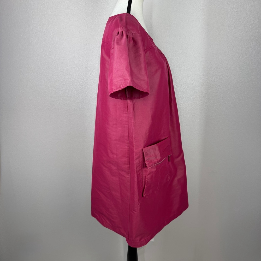 Love Moschino Mini Shift Dress 6 Pink Barbiecore Short Puff Sleeve Made in Italy - Picture 3 of 15